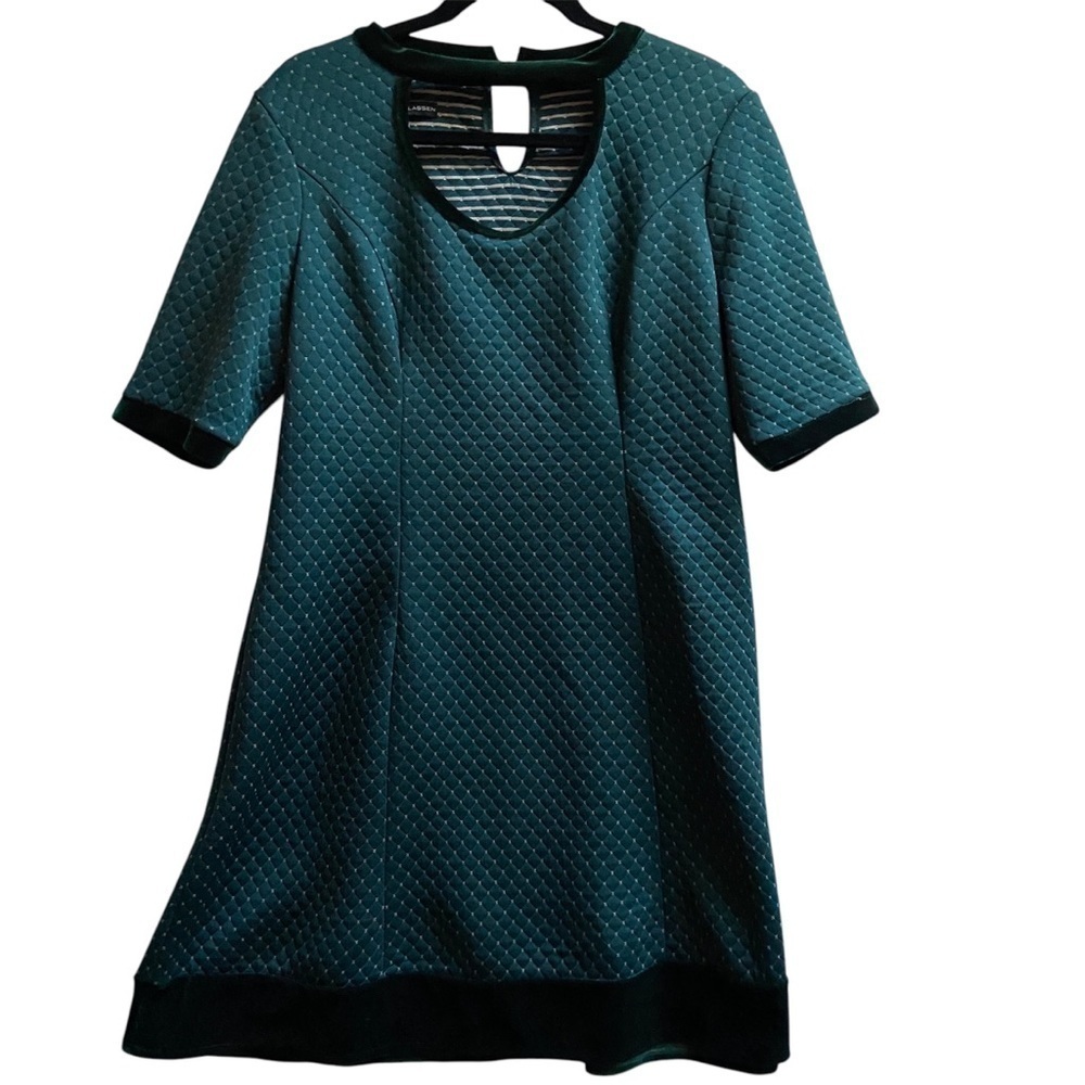 Shelley Klassen Emerald Green Quilted Velvet Tunic Dress - Size XL